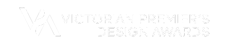 Victorian Premiers Design Awards logo, white